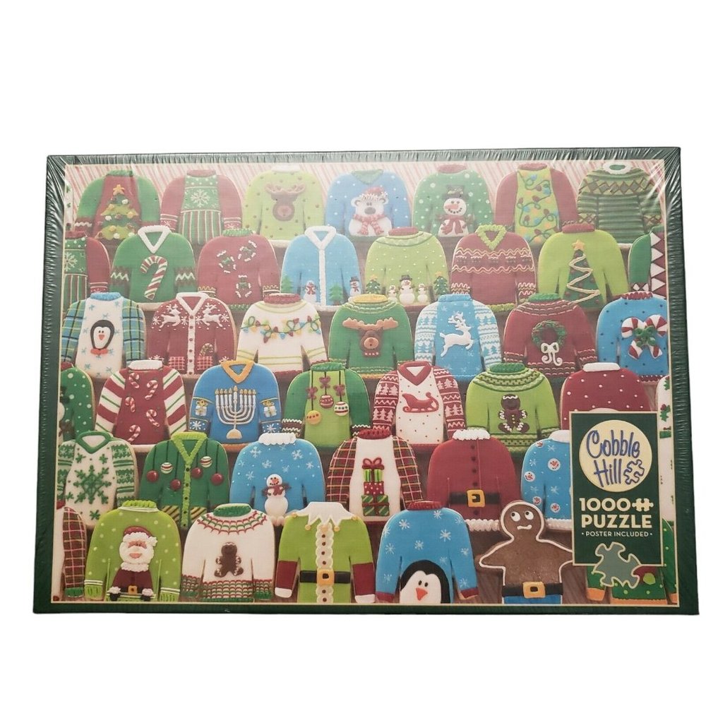 Cobble Hill Jigsaw Puzzle Cookie Ugly Xmas Sweaters 1000 Piece